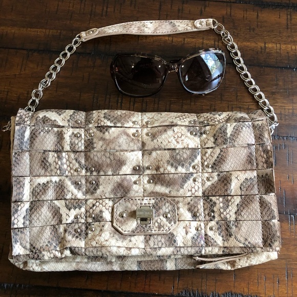 Nine West Handbags - Nine West Tan Snake Print Shoulder Bag. Does NOT include the sunglasses